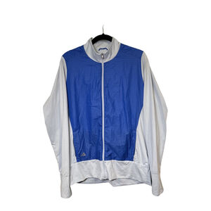 Adidas Golf Jacket XL Light Blue Cerulean Blue Full Zip Polyester Spandex